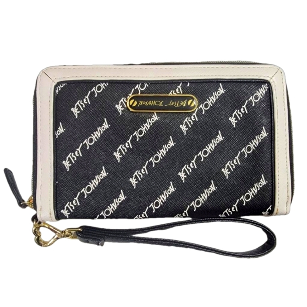 Betsey Johnson Large Zip Around Wristlet Clutch